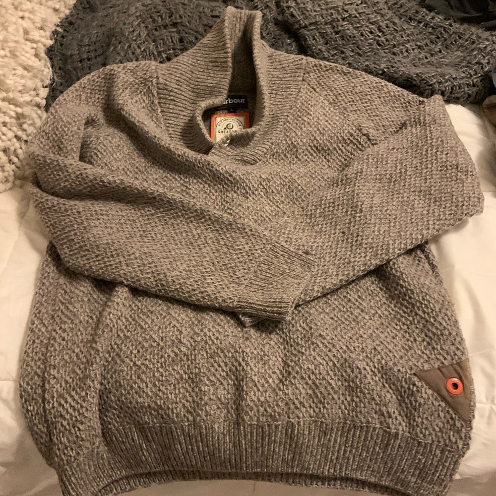 Barbour Taupe Turtleneck Sweater (wool)